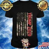President Trump 2020 American Flag Vintage Camouflage Design Patriotic Shirt