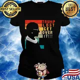 Ruth Bader Ginsburg Trump Lost Get Over It Vintage Retro Shirt Ladies tee