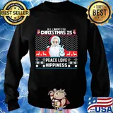 Santa all i want for christmas is peace love hippiness ugly s Sweater