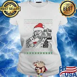 Santa claus a card ugly christmas s Ladies tee