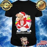 Santa Claus The Cute Pug Dog Dabbing Dance Merry Christmas Shirt