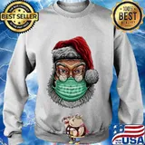 Santa Clause Wear Mask 2020 Covid 19 Merry Xmas Shirt Sweater