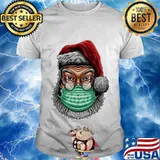 Santa Clause Wear Mask 2020 Covid 19 Merry Xmas Shirt