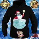 Santa Quarantine Wear Face Mask Toilet Paper Christmas Shirt Hoodie