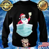 Santa Quarantine Wear Face Mask Toilet Paper Christmas Shirt Sweater