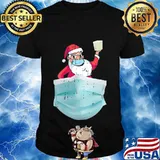 Santa Quarantine Wear Face Mask Toilet Paper Christmas Shirt