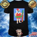 Santa Windsurfing Wearing Mask Quarantine Christmas 2020 Shirt