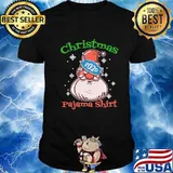 Santa With Head Wear Mask Christmas 2020 Family Pajamas Xmas Shirt