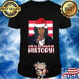 She'll Go Down In History Kamala Harris Santa Hat Shirt