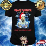 Skeleton iron maiden tell me why i had to be a power slave i want to be santa a claus christmas shirt