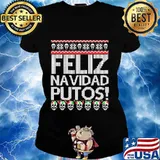 Skull feliz navidad putos ugly christmas s Ladies tee