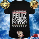Skull feliz navidad putos ugly christmas shirt