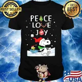 Snoopy and woodstock christmas peace love joy shirt