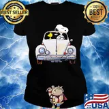 Snoopy and woodstock riding car 09 09 mk vintage s Ladies tee