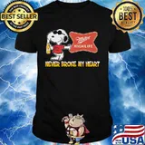 Snoopy miller high life never broke my heart beer shirt