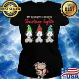Snoopy my favorite color is christmas lights s Ladies tee