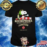 Snoopy novinophobia the fear of running out of jameson irish whiskey shirt