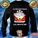 Snoopy riding peace bus on a dark desert highway cool wind in my hair s Sweater
