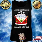 Snoopy riding peace bus on a dark desert highway cool wind in my hair s Tank top