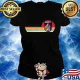 Space Ship Astronaut Science Rocket Vintage Retro Shirt Ladies tee
