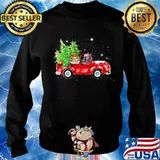 Star wars baby yoda and darth vader riding car vintage christmas tree s Sweater