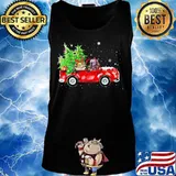 Star wars baby yoda and darth vader riding car vintage christmas tree s Tank top
