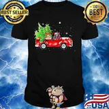 Star wars baby yoda and darth vader riding car vintage christmas tree shirt