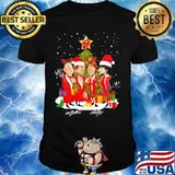 Stars Rolling Stones Band Music Wear Pajama Santa Christmas Tree Merry Xmas Shirt