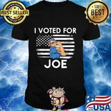 Strong Girl I Voted For Joe American Flag Shirt