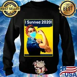 Strong woman i survived 2020! Funny 2020 wear mask rosie the riveter s Sweater