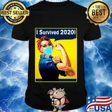 Strong woman i survived 2020! Funny 2020 wear mask rosie the riveter shirt