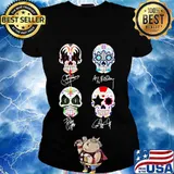 Sugar skull kiss band signatures s Ladies tee