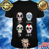 Sugar skull kiss band signatures shirt