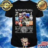 Supernatural 15th Anniversary 2005 2020 317 Seasons Thank You For The Memorie Signuature Shirt