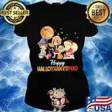 Supernatural happy hallothanksmas halloween thanksgiving christmas s Ladies tee