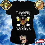 Thankful turkey mask beer toilet paper thanksgiving 2020 s Ladies tee