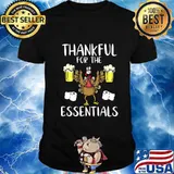 Thankful turkey mask beer toilet paper thanksgiving 2020 shirt