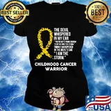 The Devil Childhood Cancer Awareness Support Ribbon Shirt Ladies tee