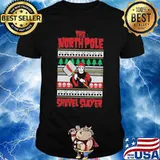 The north pole shovel slayer ugly christmas shirt