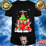 The Rolling Stones Wear Pajama Santa Christmas Tree Merry Xmas Shirt