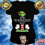 The youngest elf wearing mask toilet paper christmas s Ladies tee
