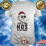 There’s Some Hos In This House Santa Clause Wear Sunglasses Merry Christmas Shirt