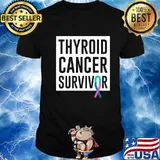 Thyroid Cancer Survivor Blue Pink Awareness Ribbon Shirt