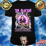 Tim burton 50th anniversary 1971 2021 thank you for the memories signatures shirt