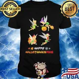 Tinkerbell happy hallothanksmas halloween thanksgiving christmas shirt