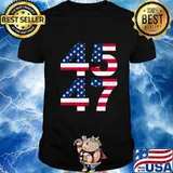 Trump 45 47 2024 president vintage american flag shirt