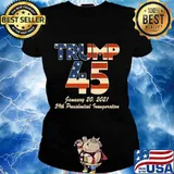 Trump 45 January 20 2021 59th Presidential Inauguration American Flag Shirt Ladies tee