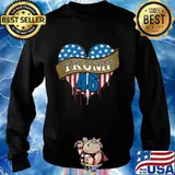 Trump 46 Heart American Flag Shirt Sweater