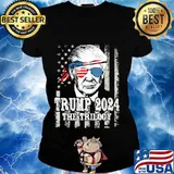 Trump american flag re-relection trump 2024 the trilogy s Ladies tee