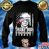 Trump american flag re-relection trump 2024 the trilogy s Sweater